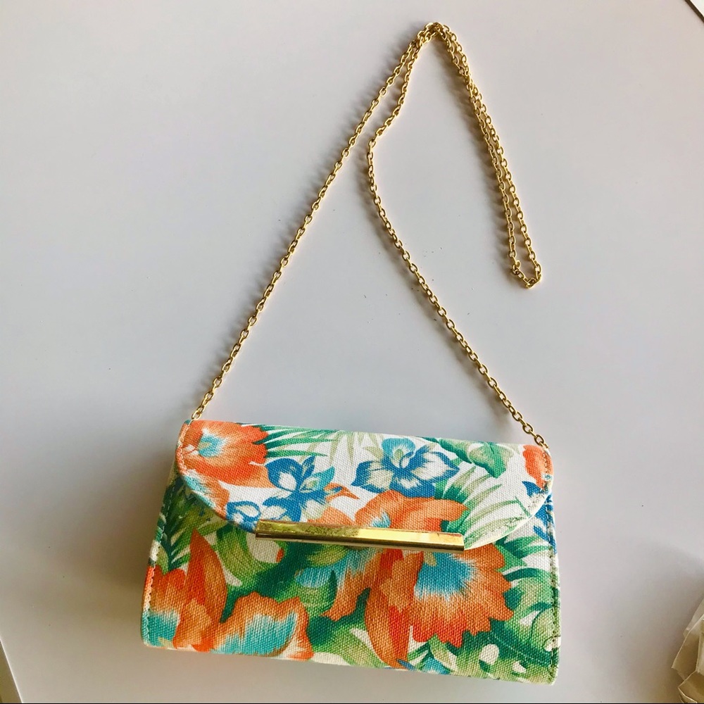 MMS Design Studio tropical Fabric Clutch Purse